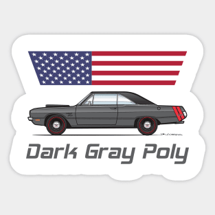 Dark Gray Poly USA Sticker